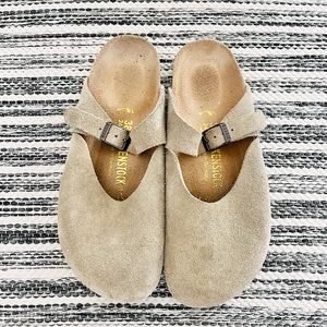 Birkenstock Taupe Suede Rare Rosemead Clogs sz38